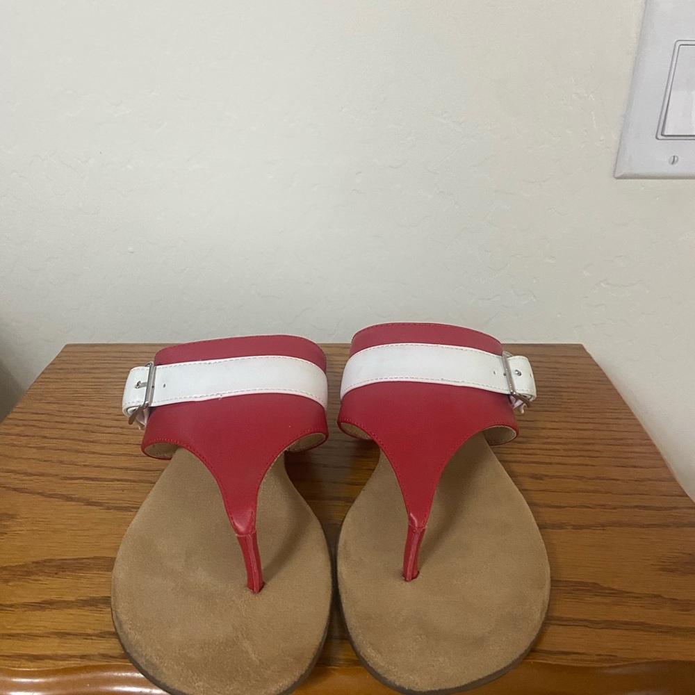 Red and White Women's Sandals